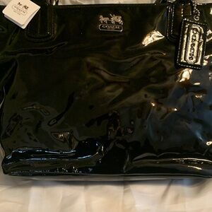 Coach Glossy Black Patent Tote